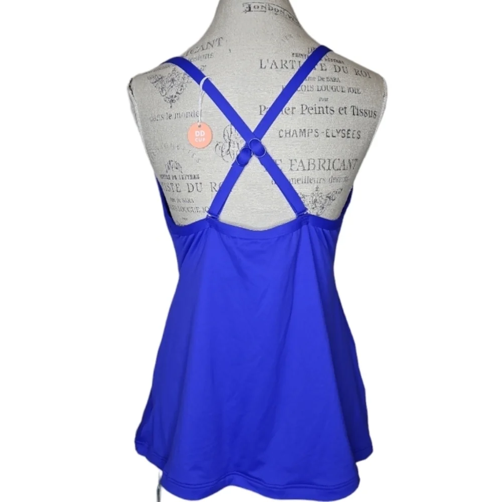 Seafolly Scalloped Edge Convertible Strap Tankini Top Size 12 DD NEW